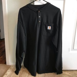 Men’s Large black carhartt long sleeved Henley